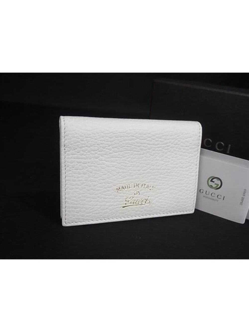 Gucci Leather Card Case Holder Ivory